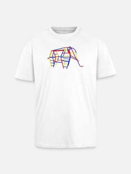 GDR Climbing Elephant - Unisex Oversized Heavyweight T-shirt - white
