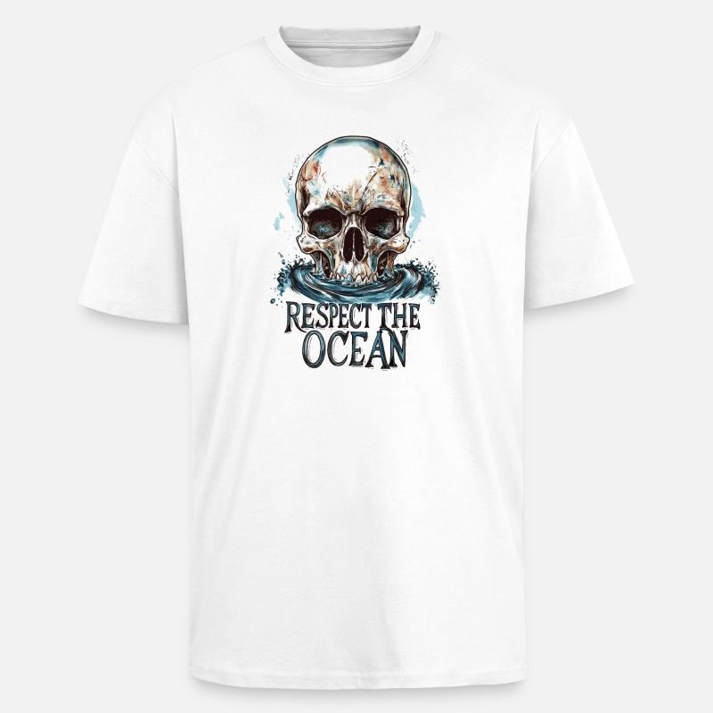 Diver Ocean Respect Dive - Oversized Heavyweight Unisex T-Shirt - Weiß