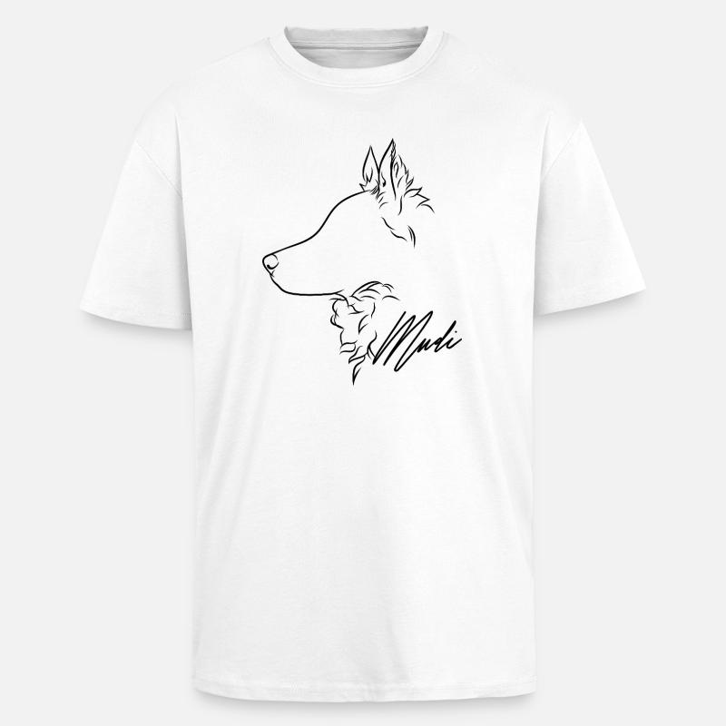 Mudi Profil Hunde Hund Wilsigns - Oversized Heavyweight Unisex T-Shirt - Weiß