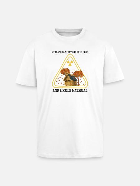 Holzlager im Strahlenschutzzeichen - Oversized Heavyweight Unisex T-Shirt - Weiß