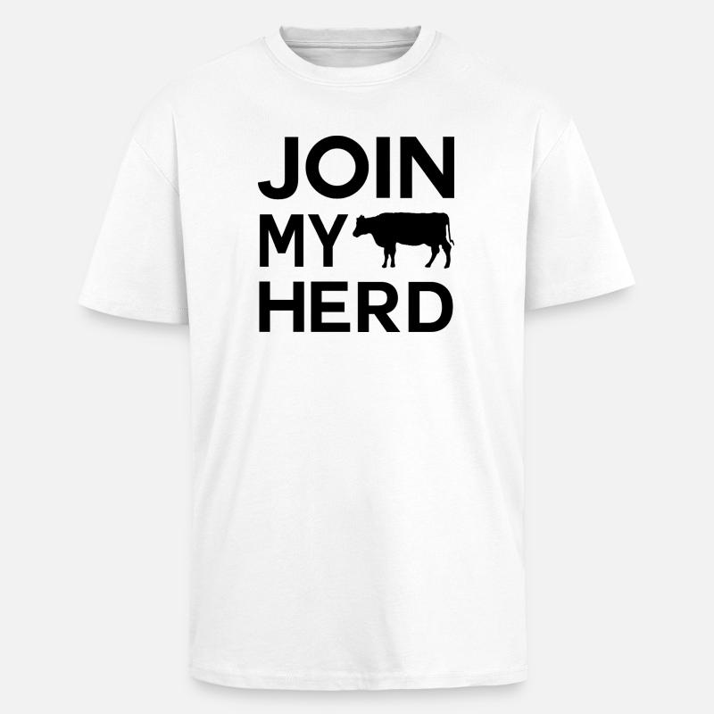 Bauer Design Join My Herd  - Oversized Heavyweight Unisex T-Shirt - Weiß