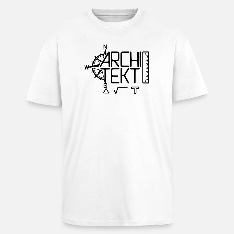 Architect Design with Drawing Tool - Unisex Oversized Heavyweight T-shirt - white