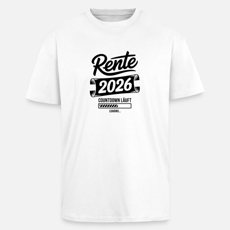 Rente 2026 Countdown Grafik - Oversized Heavyweight Unisex T-Shirt - Weiß