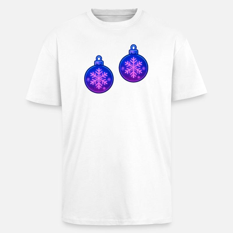 Weihnachtskugel Schneeflocke Ornament - Oversized Heavyweight Unisex T-Shirt - Weiß