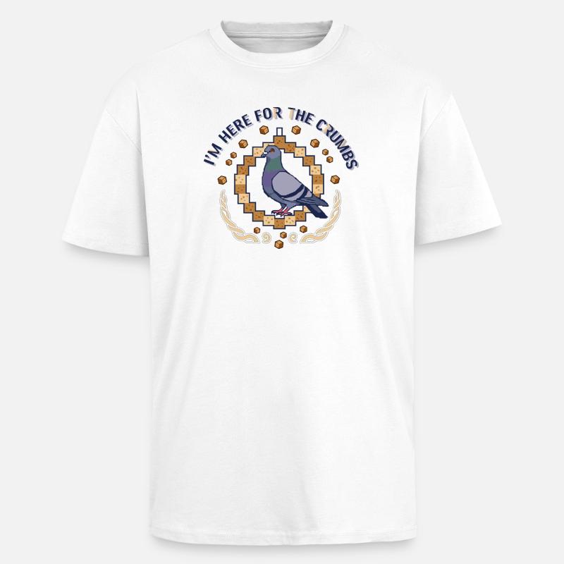 Chasseur de biscuits Pigeon Pixel - T-shirt unisexe oversize épais - blanc