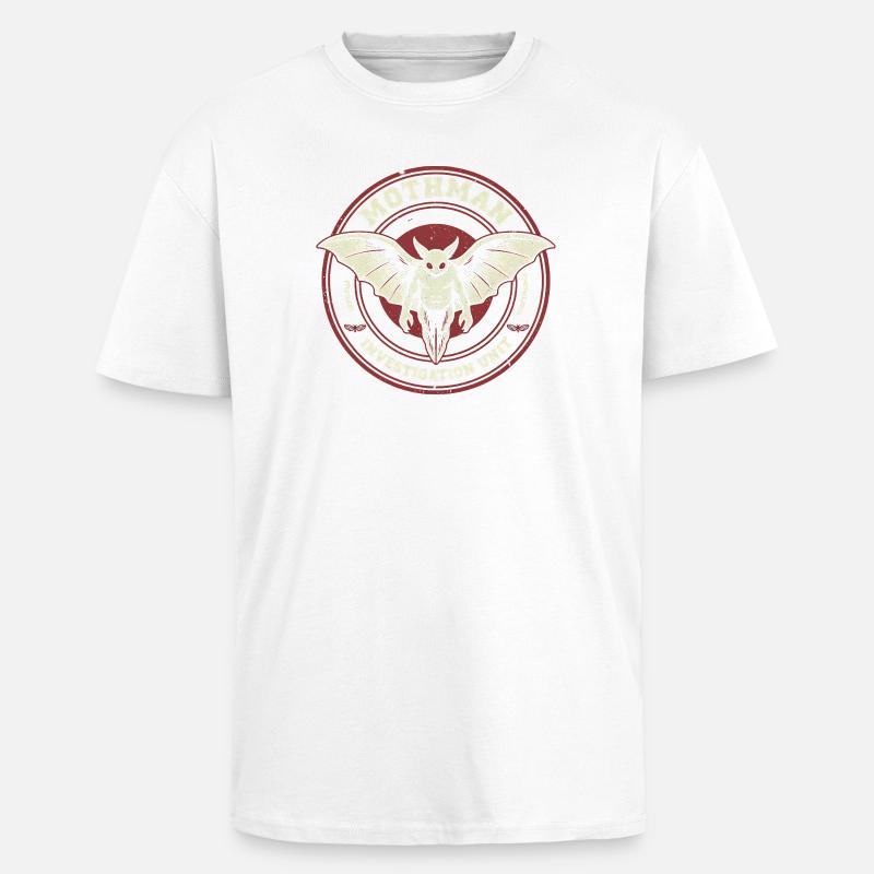 Mottenmann-Ermittlungseinheit Lustiger Kryptiden-M - Oversized Heavyweight Unisex T-Shirt - Weiß