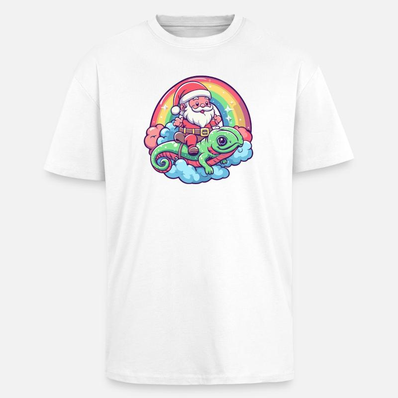 Chameleon Weihnachtsmann Weihnachten - Oversized Heavyweight Unisex T-Shirt - Weiß