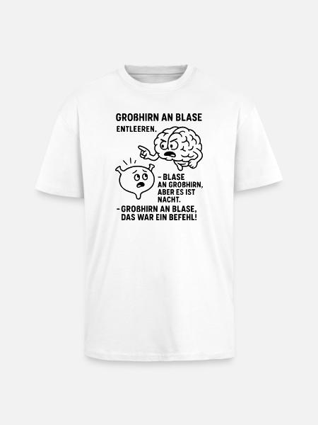 blære, nattlig vannlating, nokturi, urolog, vits - Unisex oversized t-skjorte i kraftig kvalitet - hvit