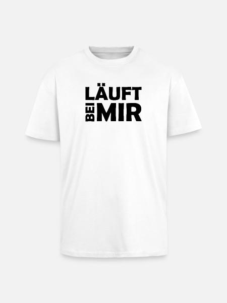 Runs with me - Cool saying - Running - Unisex Oversized Heavyweight T-shirt - white