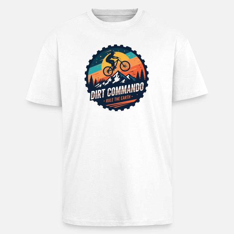 Dirt Commando Vétéran de VTT - T-shirt unisexe oversize épais - blanc