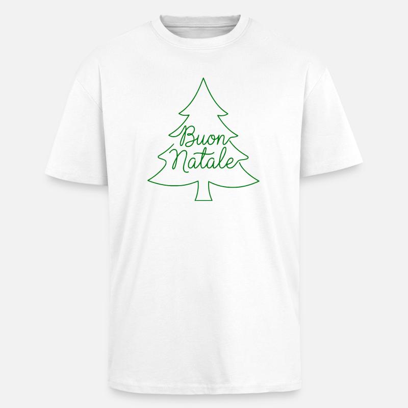 Buon Natale Tannenbaum Weihnachtsdesign - Oversized Heavyweight Unisex T-Shirt - Weiß