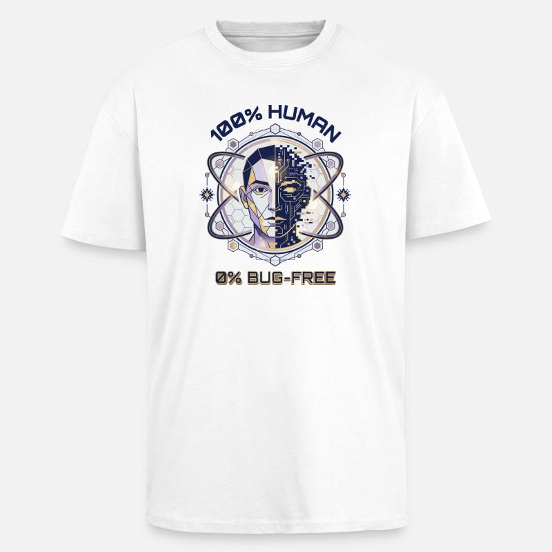 Human Glitch Code - Unisex Oversized Heavyweight T-shirt - white