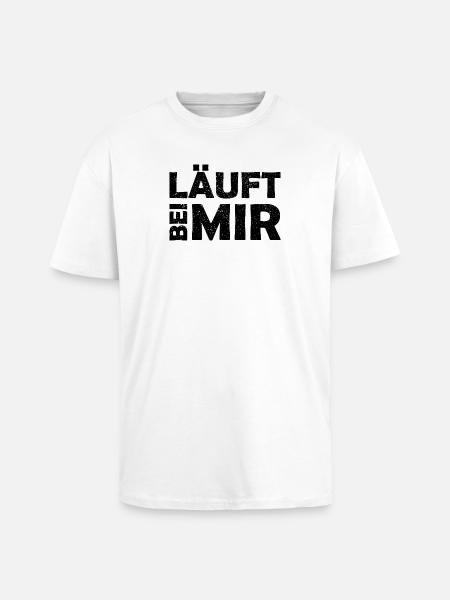 Runs with me - Cool saying - Running - Unisex Oversized Heavyweight T-shirt - white