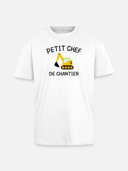 Kleiner Baustellenleiter Baumaschinenbagger - Oversized Heavyweight Unisex T-Shirt - Weiß
