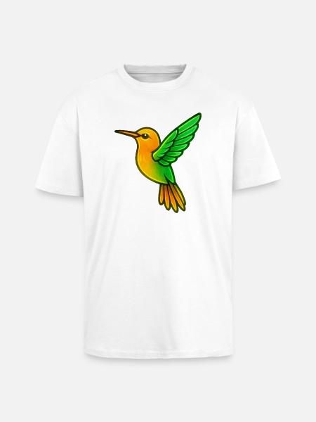 Hummingbird Bird - Unisex Oversized Heavyweight T-shirt - white