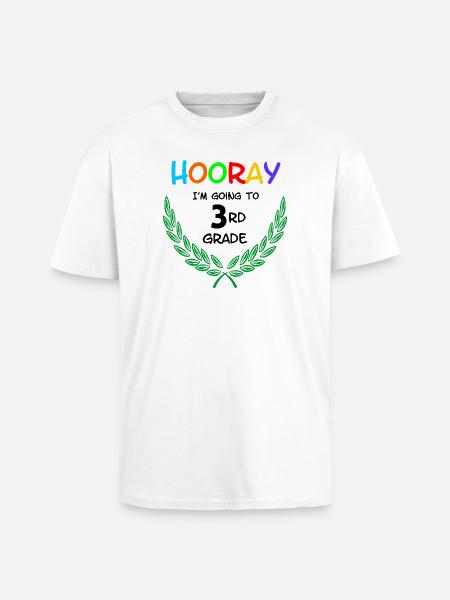 Hourra, je vais en CE1** - T-shirt unisexe oversize épais - blanc