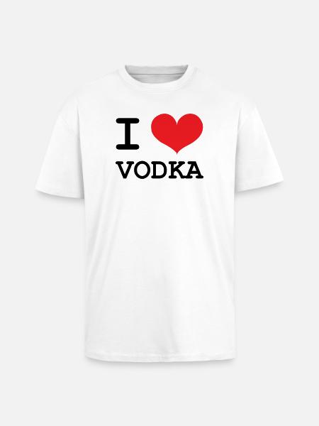 I Love Vodka - Alcohol - Unisex Oversized Heavyweight T-shirt - white