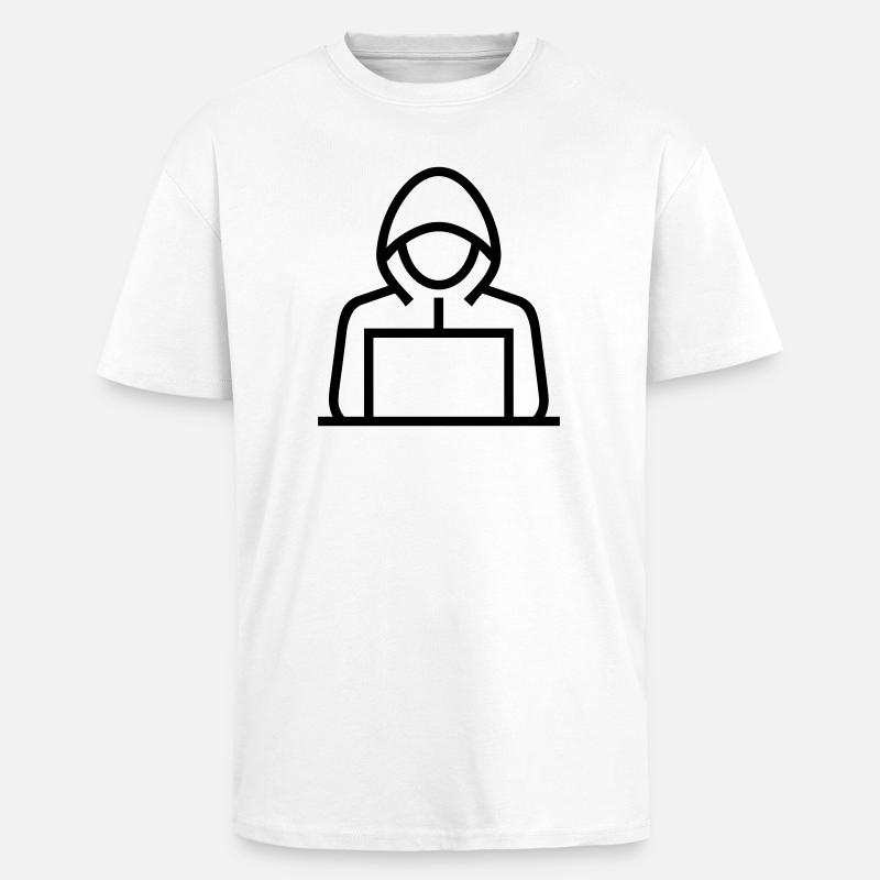 hacker - T-shirt unisexe oversize épais - blanc