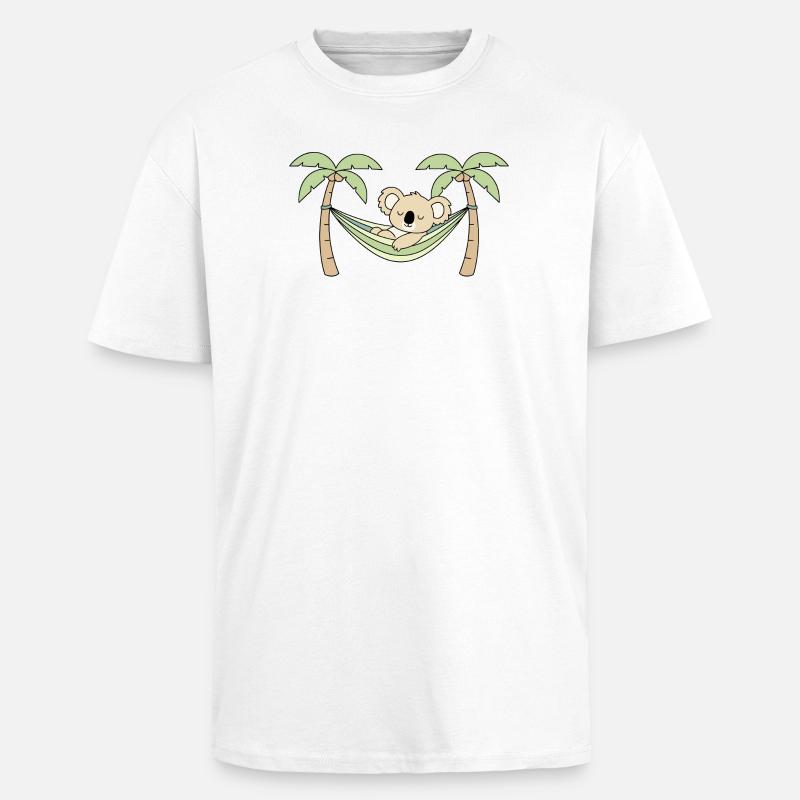 Koala dans les palmiers du hamac - T-shirt unisexe oversize épais - blanc