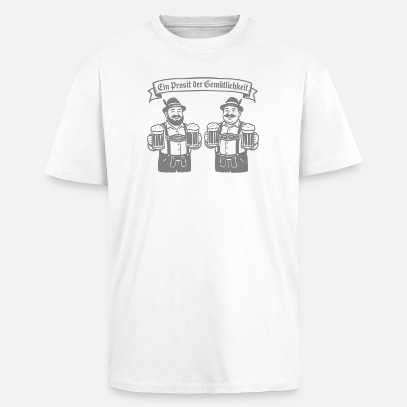 Bier männer - Ein Prosit der Gemütlichkeit - Oversized Heavyweight Unisex T-Shirt - Weiß