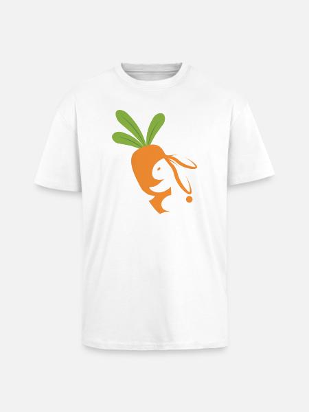 Karottenlächelndes Maskottchen - Oversized Heavyweight Unisex T-Shirt - Weiß