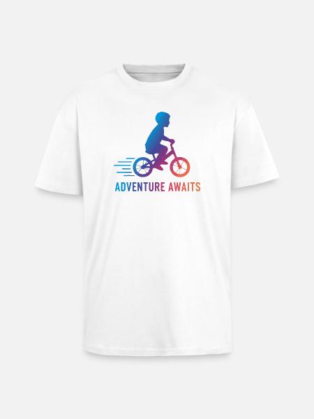 Bike Adventure Awaits Kid Bicycle - Unisex Oversized Heavyweight T-shirt - white