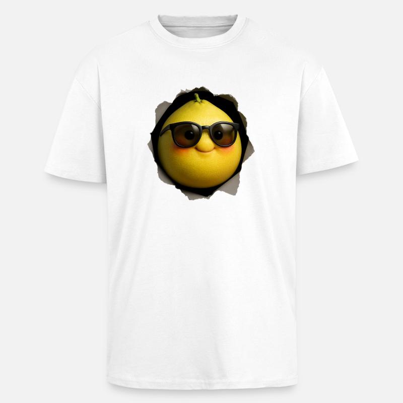 Pamplemousse - T-shirt unisexe oversize épais - blanc