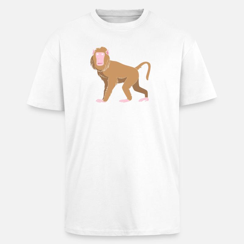 Baboon Baboon Primate Monkey Monkey - Unisex Oversized Heavyweight T-shirt - white