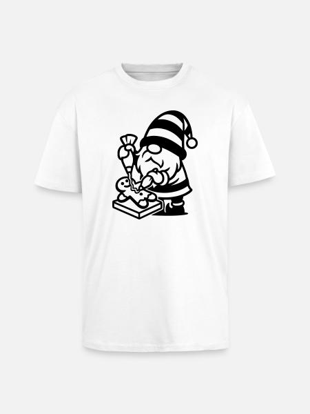 Gingerbread Baking Gnome - Unisex Oversized Heavyweight T-shirt - white