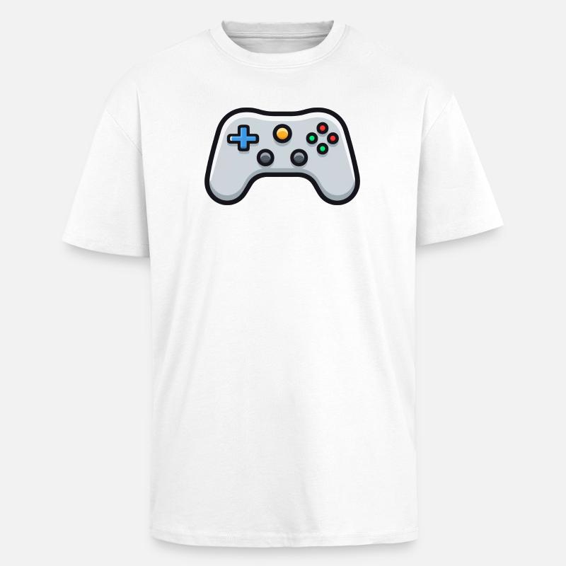 Gamepad Logo, Controller, Retro Console - Unisex Oversized Heavyweight T-shirt - white