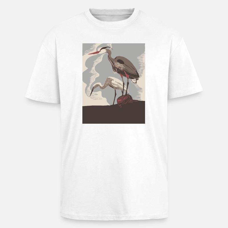 Herone Coast dans un style rétro - T-shirt unisexe oversize épais - blanc