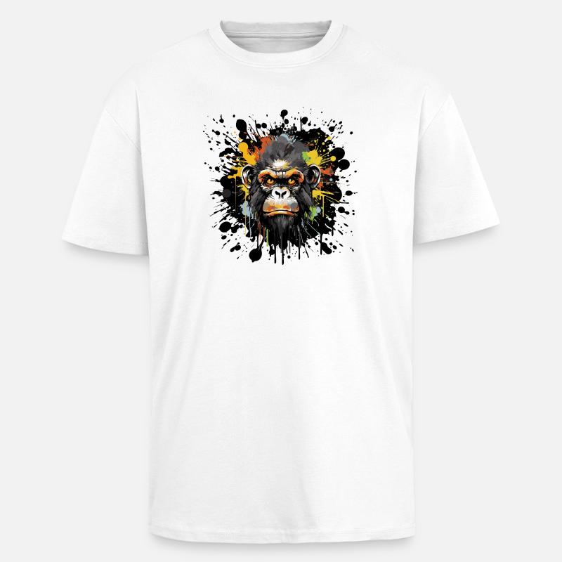Graffiti Affe Tier - Oversized Heavyweight Unisex T-Shirt - Weiß