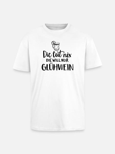 Mulled Wine Saying Humor - Unisex Oversized Heavyweight T-shirt - white