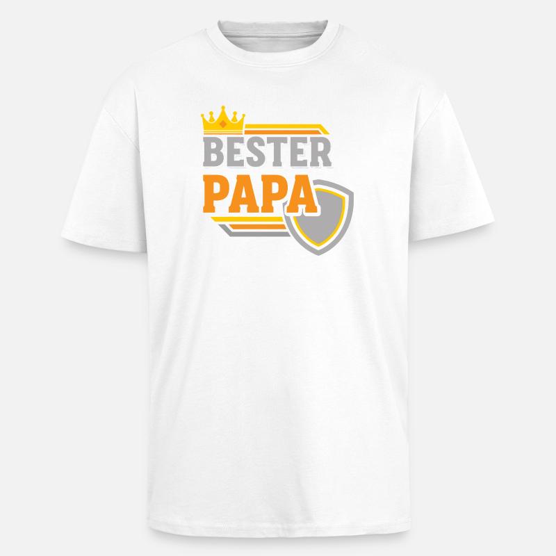 Bester Papa Krone Shield - Oversized Heavyweight Unisex T-Shirt - Weiß