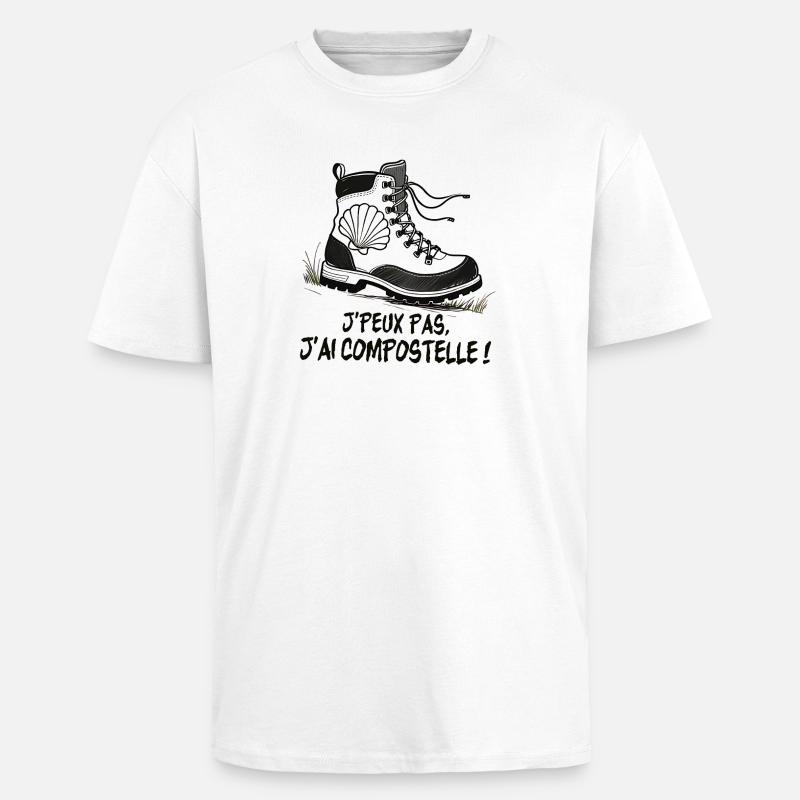 Wanderschuhschale von Compostela - Oversized Heavyweight Unisex T-Shirt - Weiß