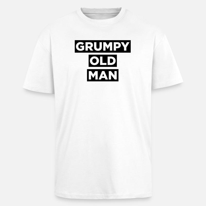 GRUMPY OLD MAN - T-shirt unisexe oversize épais - blanc