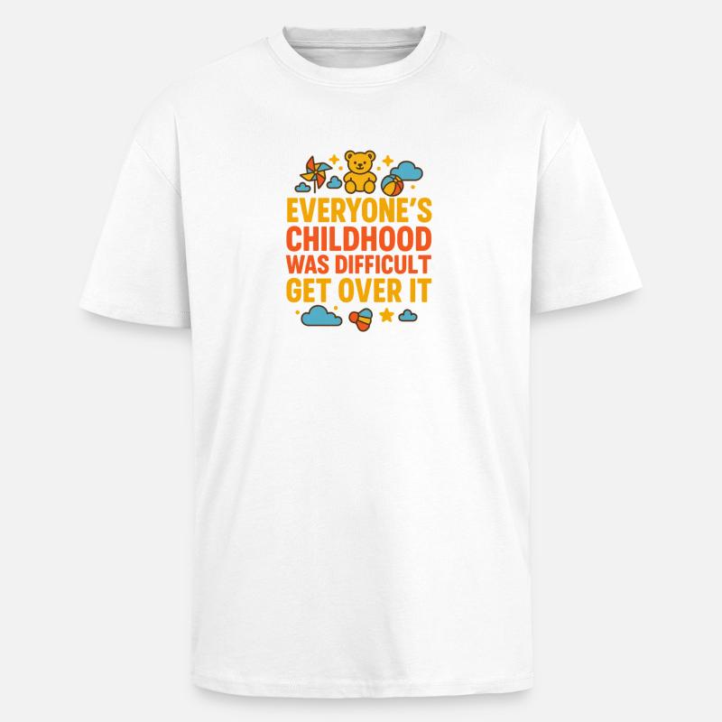 Message de lutte d’enfance Over ItBold - T-shirt unisexe oversize épais - blanc