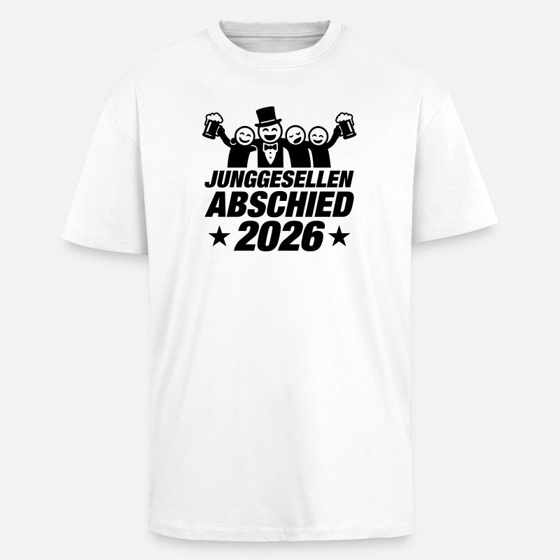 Enterrement de vie de garçon 2026 - T-shirt unisexe oversize épais - blanc