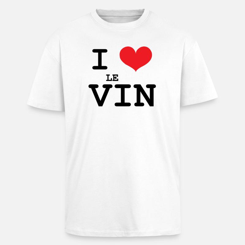 Ich liebe Wein / Alkohol - Oversized Heavyweight Unisex T-Shirt - Weiß