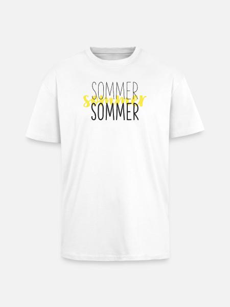 Summer Yellow Black - Unisex Oversized Heavyweight T-shirt - white