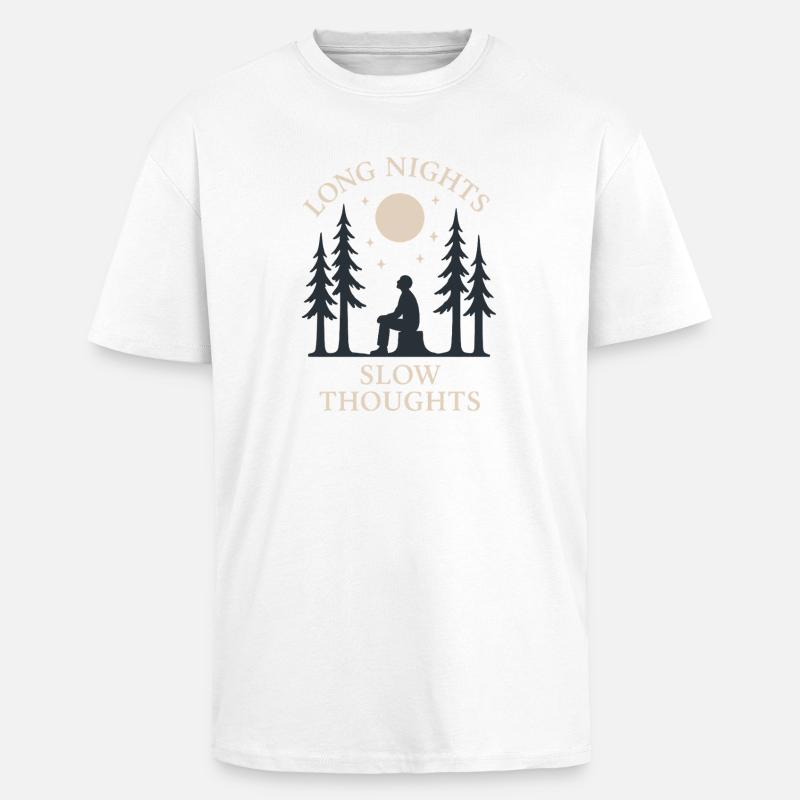 Forest Walk Overthinker Mental Reset - Oversized Heavyweight Unisex T-Shirt - Weiß
