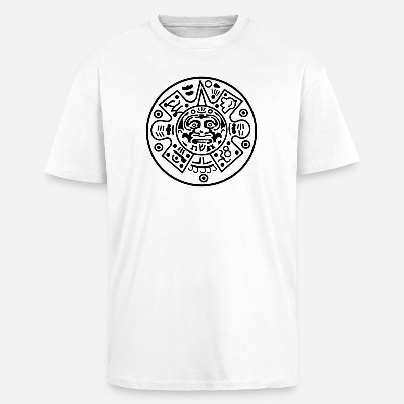 Maya Kalender - Oversized Heavyweight Unisex T-Shirt - Weiß