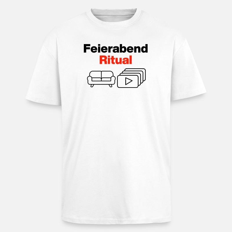 Feierabend Ritual – Sofa & Serien & Chill - Oversized Heavyweight Unisex T-Shirt - Weiß