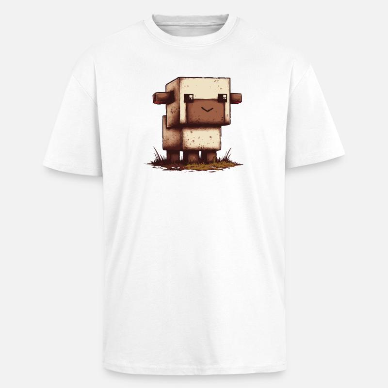 Pixel Schaf Retro Look - Oversized Heavyweight Unisex T-Shirt - Weiß