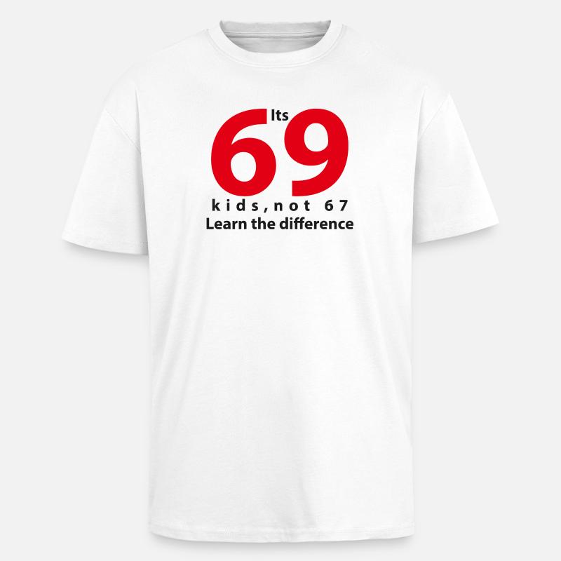 its_69 note 67 noir - T-shirt unisexe oversize épais - blanc