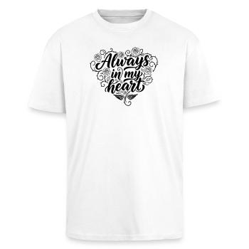 Tatouage Calligraphie Design Tu es ma paix - T-shirt unisexe oversize épais - blanc - Devant - Alina (178cm) & Michal (187cm)