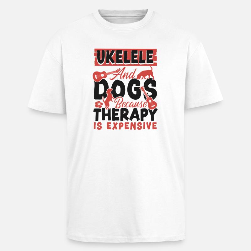 Hawaiian Ukulele Uke Dog Ukulele - Oversized Heavyweight Unisex T-Shirt - Weiß