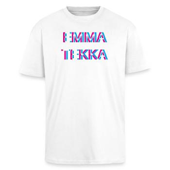 Hardtekk Tekk - T-shirt unisexe oversize épais - blanc - Devant - Alina (178cm) & Michal (187cm)