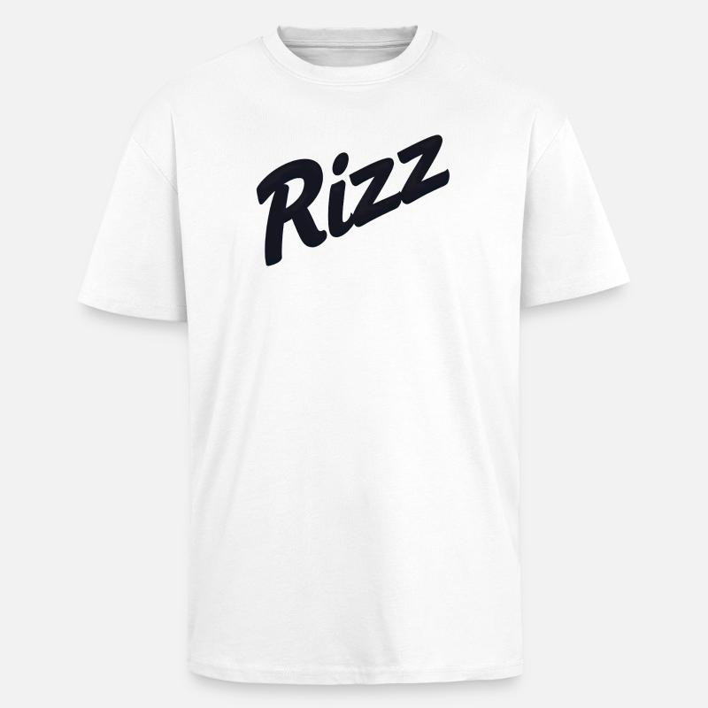 Rizz Neon Script - Unisex Oversized Heavyweight T-shirt - white