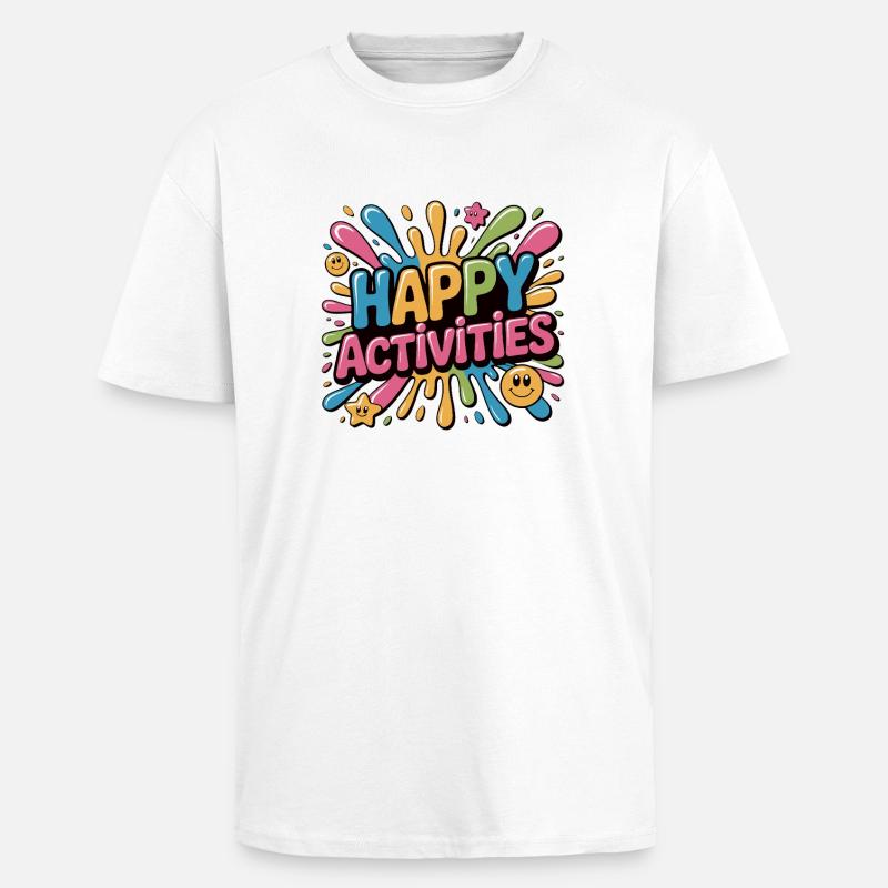 Activités joyeuses Explosion d’éclaboussures - T-shirt unisexe oversize épais - blanc